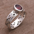 Garnet single stone ring, 'Paws for a Cause' - Garnet and Sterling Silver Single Stone Ring from Bali (image 2b) thumbail