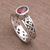 Garnet single stone ring, 'Paws for a Cause' - Garnet and Sterling Silver Single Stone Ring from Bali (image 2c) thumbail