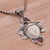 Garnet pendant necklace, 'Moonlight Warrior' - Garnet and Sterling Silver Pendant Necklace from Bali (image 2b) thumbail