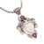Garnet pendant necklace, 'Moonlight Warrior' - Garnet and Sterling Silver Pendant Necklace from Bali