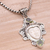 Peridot pendant necklace, 'Moonlight Warrior' - Peridot and Sterling Silver Face Necklace from Bali (image 2c) thumbail