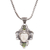 Peridot pendant necklace, 'Moonlight Warrior' - Peridot and Sterling Silver Face Necklace from Bali (image 2d) thumbail