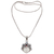 Multi-gemstone pendant necklace, 'Diamond Warrior' - Blue Topaz and Garnet Face Pendant Necklace from Bali thumbail