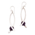 Amethyst dangle earrings, 'Stellar Cradles' - Amethyst and Sterling Silver Dangle Earrings from Bali