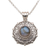 Labradorite pendant necklace, 'Frangipani Secrets' - Labradorite and Sterling Silver Pendant Necklace from Bali thumbail