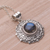 Labradorite pendant necklace, 'Frangipani Secrets' - Labradorite and Sterling Silver Pendant Necklace from Bali (image 2b) thumbail