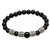 Onyx and lava stone beaded stretch bracelet, 'Batur Heritage' - Onyx Lava Stone and 925 Silver Beaded Bracelet from Bali (image 2a) thumbail