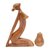 Wood sculpture, 'Ustrasana Pose' - Hand-Carved Suar Wood Sculpture of a Woman from Bali