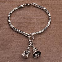 Featured review for Sterling silver charm bracelet, Buddhas Stupa Bell