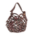 Leather shoulder bag, 'Sea Green Nest' - Brown Leather Shoulder Bag with Chevron Print Cotton Lining (image 2b) thumbail
