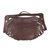 Leather shoulder bag, 'Sea Green Nest' - Brown Leather Shoulder Bag with Chevron Print Cotton Lining (image 2d) thumbail