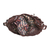 Leather shoulder bag, 'Sea Green Nest' - Brown Leather Shoulder Bag with Chevron Print Cotton Lining (image 2f) thumbail