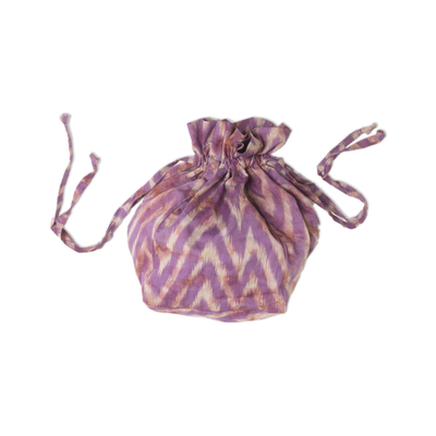 Leather shoulder bag, 'Deep Lavender Nest' - Unique Leather Shoulder Bag with Cotton Lining from Bali