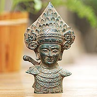 Bronze sculpture, 'Janger Performer' - Antiqued Bronze Sculpture of a Traditional Dancer from Bali
