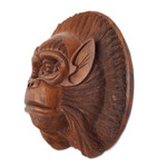 Wood mask, 'Alpha Chimpanzee' - Handcrafted Suar Wood Chimpanzee Mask from Bali