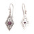 Amethyst dangle earrings, 'Diamond Vines' - Handmade Amethyst and Sterling Silver Dangle Earrings