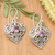 Amethyst dangle earrings, 'Crest of Vines' - Handmade Amethyst and Sterling Silver Dangle Earrings
