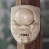 Wood mask, 'Kala Rau' - Handcrafted Hibiscus Wood Cultural Mask from Bali