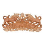 Wood relief panel, 'Welcoming Lions' - Handcrafted Suar Wood Lion Welcome Relief Panel from Bali