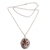 Carnelian pendant necklace, 'Evening Flowers' - Carnelian and 925 Silver Floral Pendant Necklace from Bali thumbail