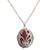 Carnelian pendant necklace, 'Evening Flowers' - Carnelian and 925 Silver Floral Pendant Necklace from Bali (image 2d) thumbail