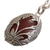 Carnelian pendant necklace, 'Evening Flowers' - Carnelian and 925 Silver Floral Pendant Necklace from Bali (image 2e) thumbail