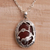 Carnelian pendant necklace, 'Avian Curiosity' - Carnelian and 925 Silver Bird Pendant Necklace from Bali (image 2) thumbail