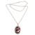 Carnelian pendant necklace, 'Avian Curiosity' - Carnelian and 925 Silver Bird Pendant Necklace from Bali thumbail
