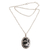 Onyx pendant necklace, 'Avian Curiosity' - Onyx and 925 Silver Bird-Themed Pendant Necklace from Bali (image 2a) thumbail