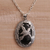Onyx pendant necklace, 'Nature's Freedom' - Onyx and 925 Silver Bird-Themed Pendant Necklace from Bali (image 2) thumbail