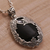 Onyx pendant necklace, 'Evening Butterfly' - Onyx and 925 Silver Butterfly Pendant Necklace from Bali (image 2c) thumbail