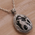 Onyx pendant necklace, 'Cockatoo Jungle' - Onyx and 925 Silver Cockatoo Pendant Necklace from Bali (image 2c) thumbail
