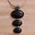 Onyx pendant necklace, 'Night Ovals' - Onyx and Sterling Silver Oval Pendant Necklace from Bali (image 2) thumbail