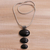 Onyx pendant necklace, 'Night Ovals' - Onyx and Sterling Silver Oval Pendant Necklace from Bali (image 2c) thumbail