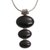Onyx pendant necklace, 'Night Ovals' - Onyx and Sterling Silver Oval Pendant Necklace from Bali (image 2e) thumbail