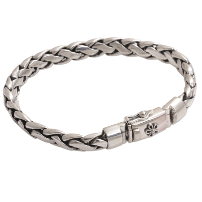 Sterling silver chain bracelet, 'Infinite Shine' - Artisan Crafted Sterling Silver Chain Bracelet from Bali