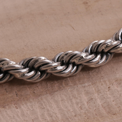 Pulsera de cadena de plata de ley - Pulsera de cadena de plata esterlina hecha a mano artesanalmente de Bali