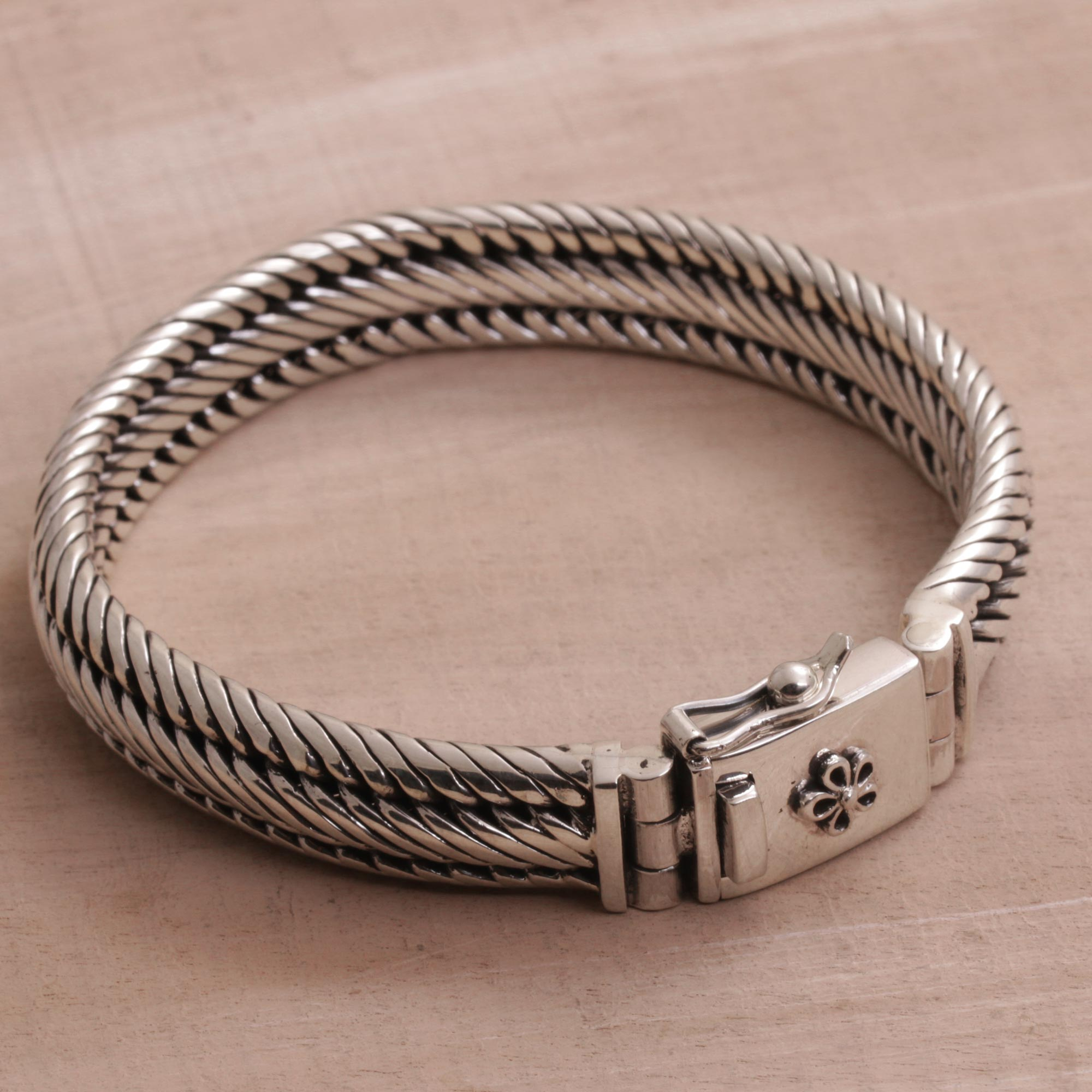 Artisan Crafted Sterling Silver Braided Bracelet From Bali Eternal Shine Novica 