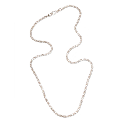 Sterling silver chain necklace, 'Luminous Sparkle' - 925 Sterling Silver Rope Chain Necklace from Bali