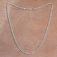 Sterling silver chain necklace, 'Heavenly Links' - Sterling Silver Cuban Link Chain Necklace from Bali