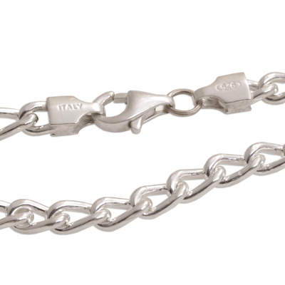 Sterling silver chain necklace, 'Heavenly Links' - Sterling Silver Cuban Link Chain Necklace from Bali