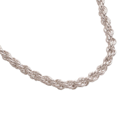 Sterling-Silber-Kette, 'Spiral Shimmer' - Kunsthandwerklich gefertigte Sterling Silber Kette Halskette aus Bali