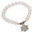 Moonstone beaded stretch bracelet, 'Unity Flower' - Moonstone Beaded Stretch Bracelet from Bali