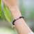 Amethyst beaded charm bracelet, 'Unity Flower' - Amethyst Religious Beaded Stretch Bracelet from Bali (image 2j) thumbail