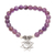 Charm-Armband mit Amethyst-Perlen - Amethyst-Blumenperlen-Stretch-Armband aus Bali
