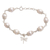 Cultured pearl charm bracelet, 'Moonlight Dragonfly' - Cultured Pearl and Sterling Silver Dragonfly Charm Bracelet (image 2a) thumbail