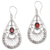 Garnet dangle earrings, 'Divine Tears' - Garnet and Sterling Silver Dangle Earrings from Bali