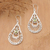Peridot dangle earrings, 'Divine Tears' - Peridot and Sterling Silver Dangle Earrings from Bali (image 2b) thumbail