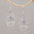 Amethyst dangle earrings, 'Divine Tears' - Amethyst and Sterling Silver Dangle Earrings from Bali (image 2) thumbail