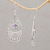 Amethyst dangle earrings, 'Divine Tears' - Amethyst and Sterling Silver Dangle Earrings from Bali (image 2b) thumbail